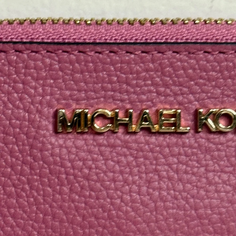 Michael Kors Berry Pink Large Wristlet/Clutch pebbled leather